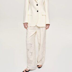 Source Unknown Drawstring Jacquard Pants in Ivory